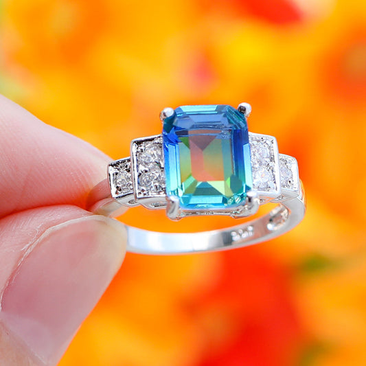 Cross-border E-commerce Hot Accessories Women's Tourmaline Ring Jewelry Brand: aeac