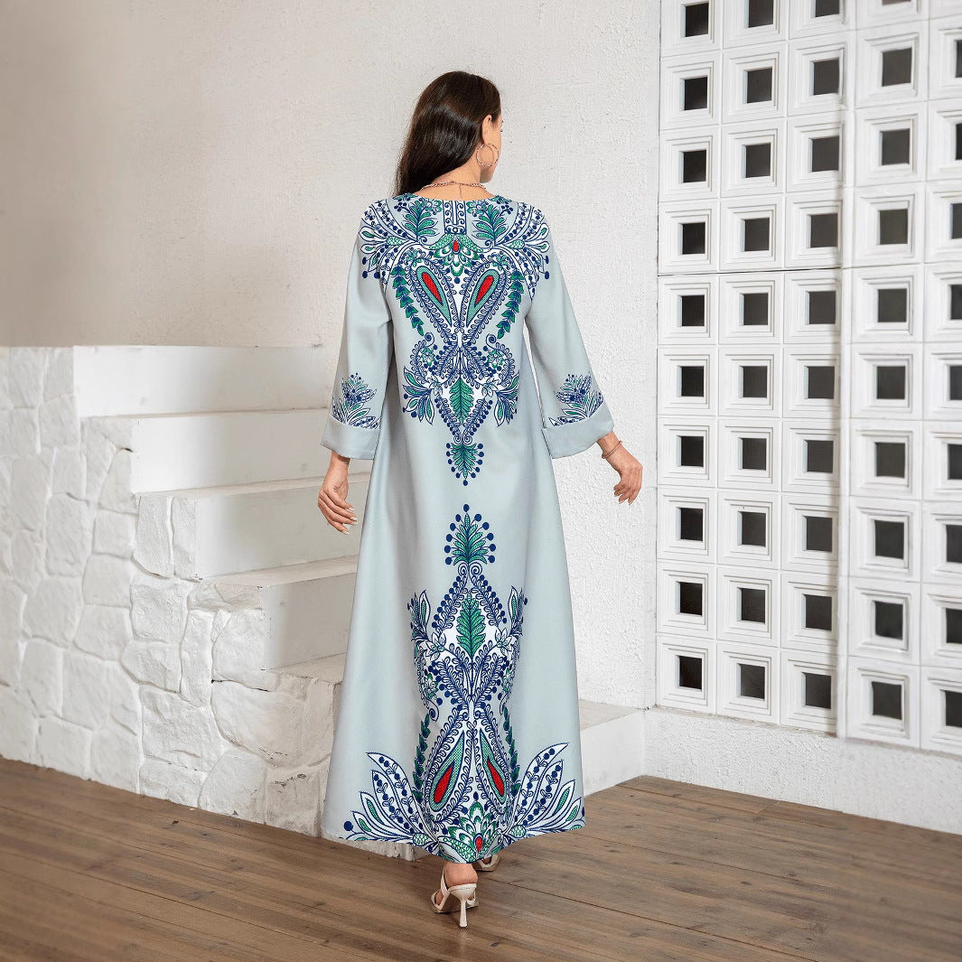 Womens Robe-style Dress With Heat-sealed Rhinestones And Beads Brand: aeac