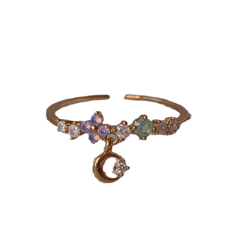 Retro Pink Heart Butterfly Flower Ring – Cute Multi-Element Open Design Brand: aeac