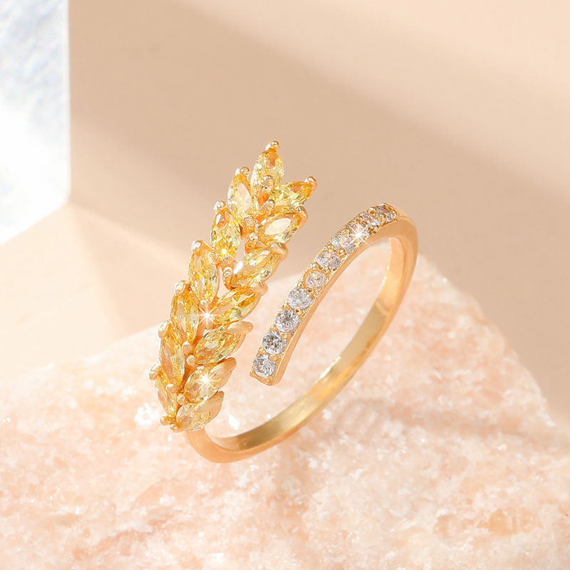 Women's Non-fading Ring Fashion Wheat Ring Brand: aeac