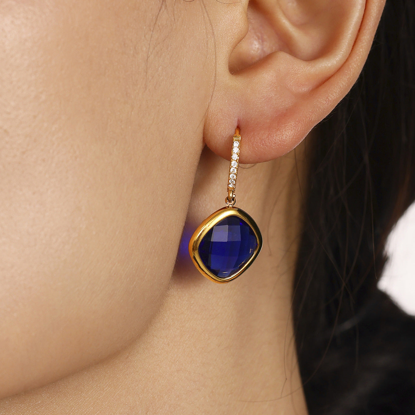 Mioli Transparent Super Shiny Cut Czech Glass Full Diamond Earrings Brand: aeac