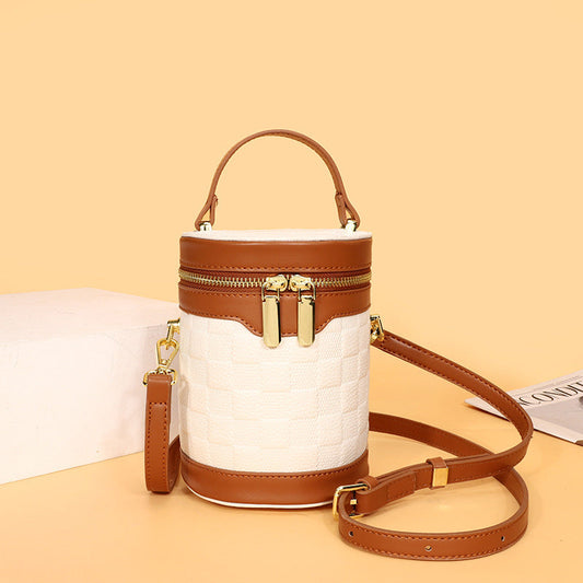 Leather Niche Cylinder Bag Fashion Women's Bag Messenger Portable Brand: aeac