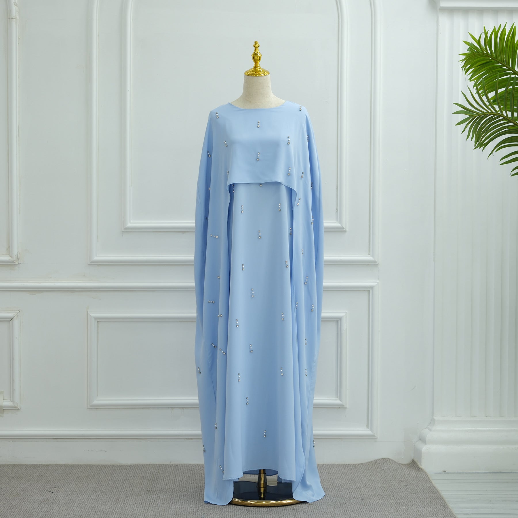 Womens Fashion Solid-Color Beaded Dress Brand: aeac