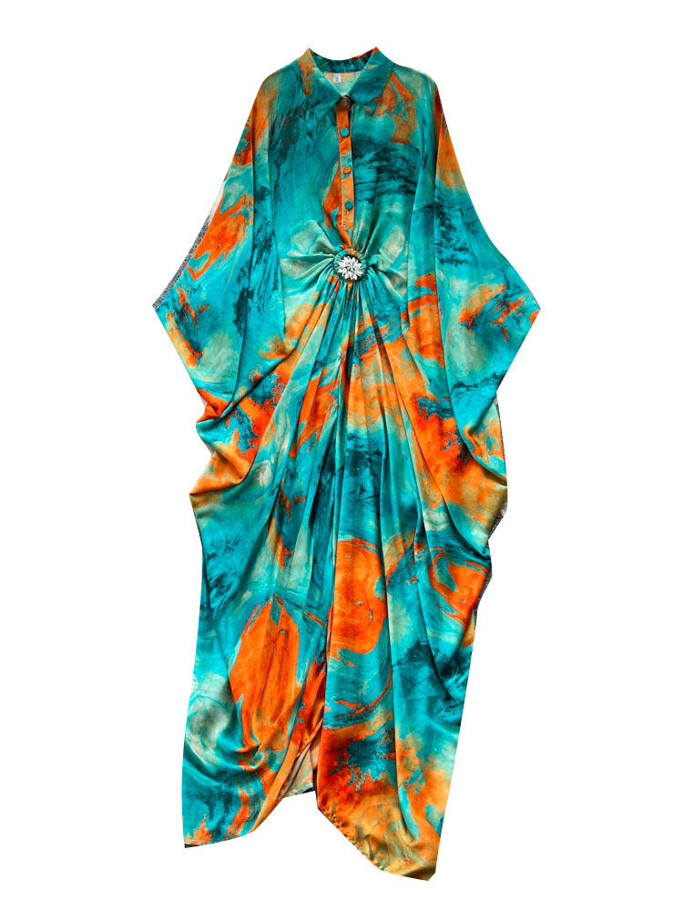 Resort-Style Printed Patchwork Dress For Women Brand: aeac