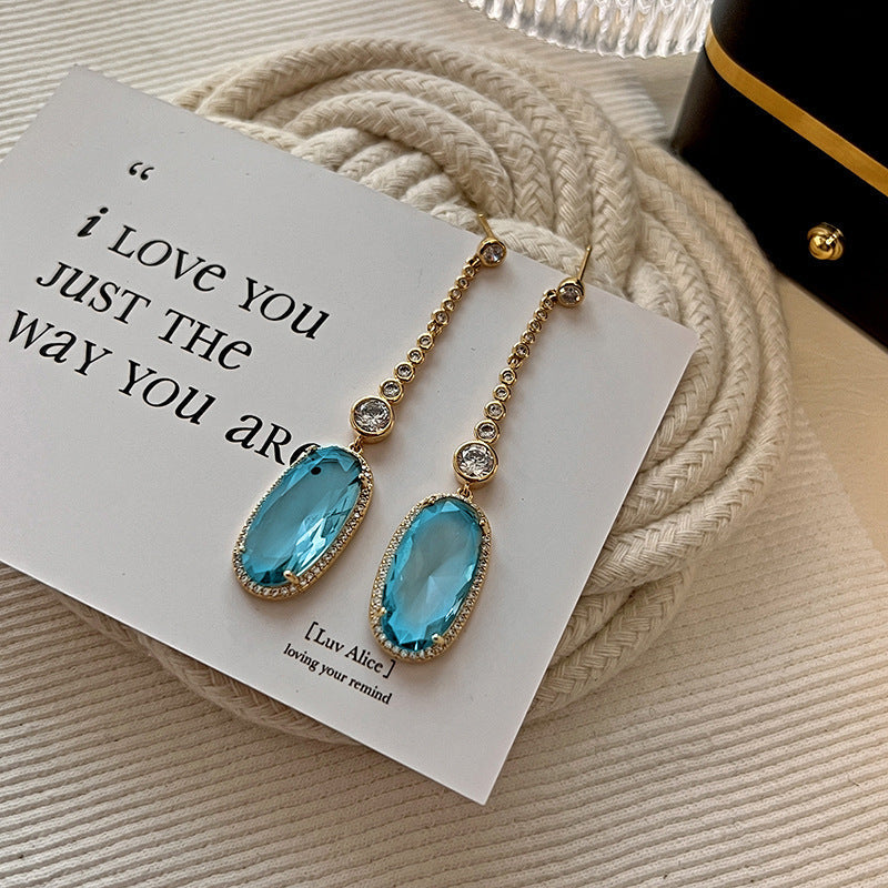 High-grade Micro Inlaid Zircon Tassel Eardrops Brand: aeac