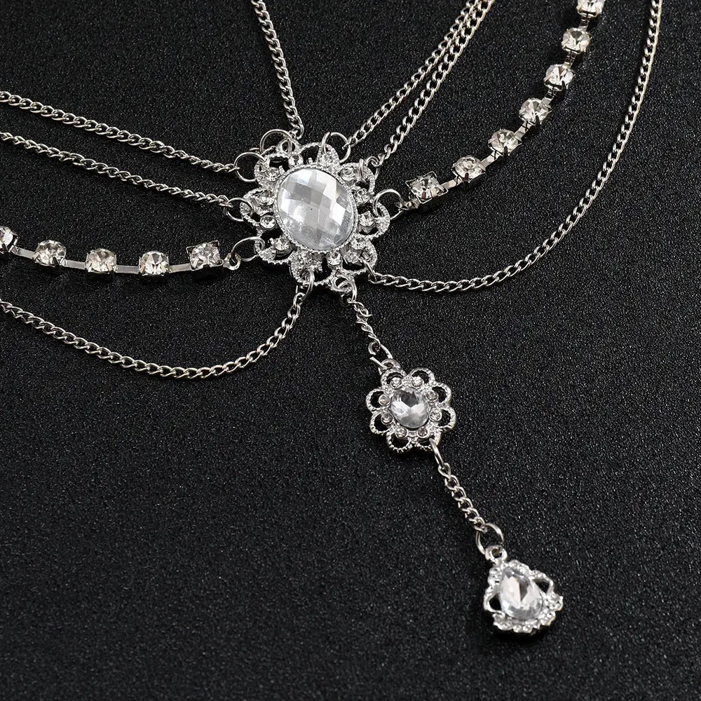Retro Diamond Embellishments Flower Drops Forehead Embellishments Eyebrow Center Pendants Brand: aeac