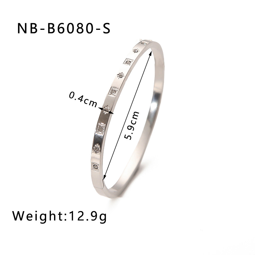Zircon Titanium Steel Electroplated Bracelet Brand: aeac