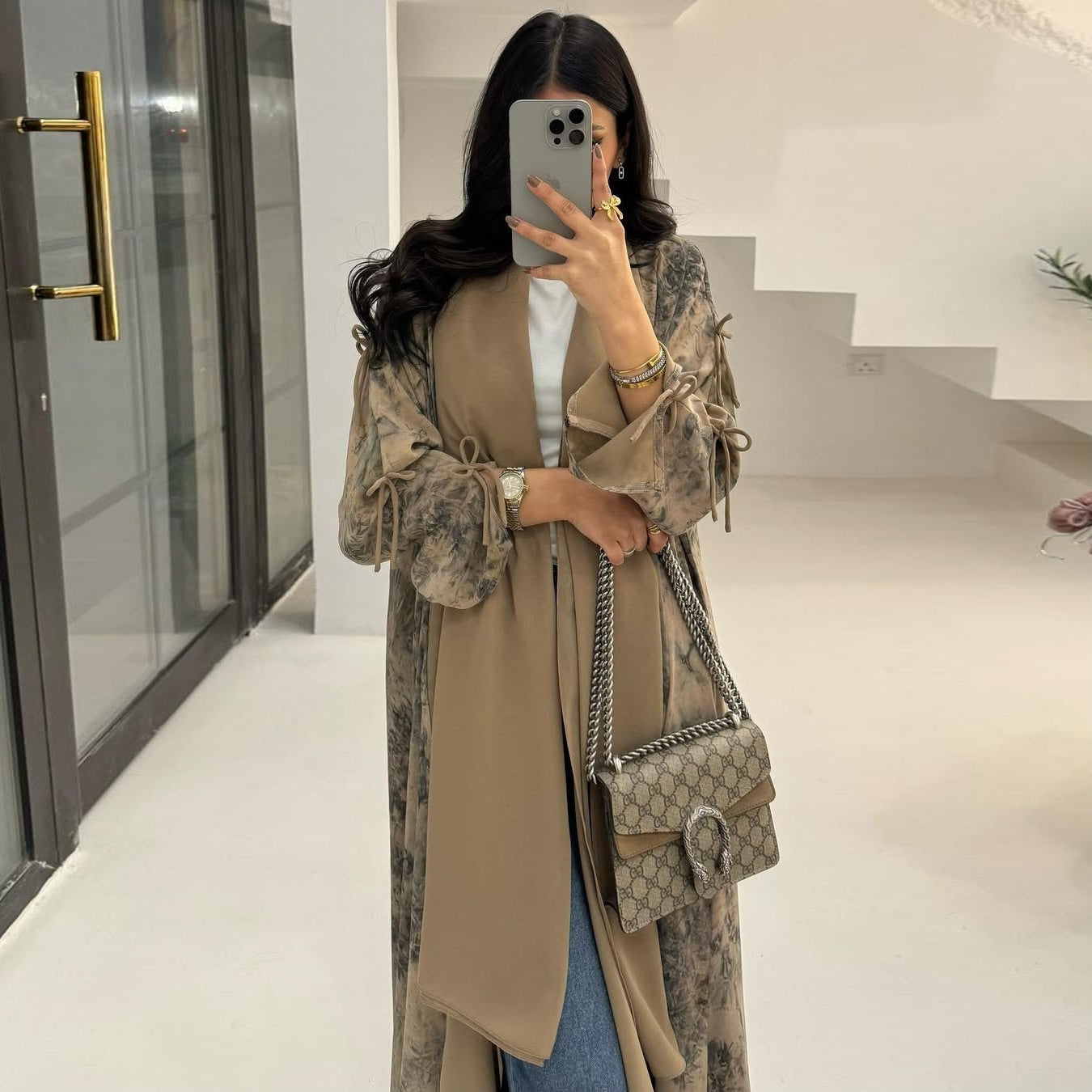 Women's Chiffon Printed Two-piece Summer Casual Jacket With Headscarf Brand: aeac