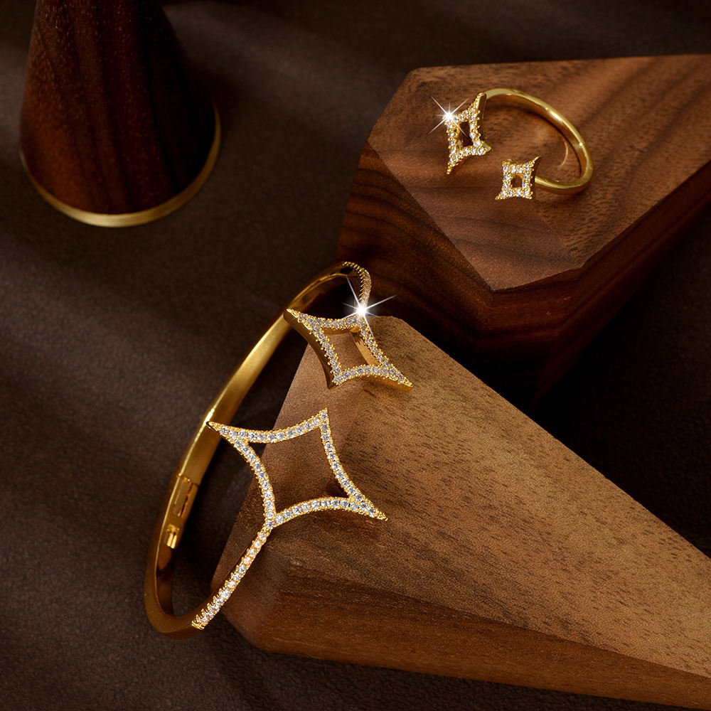 Star Shape Brace Lace Bracelet Zirconia Bride Wedding Brand: aeac