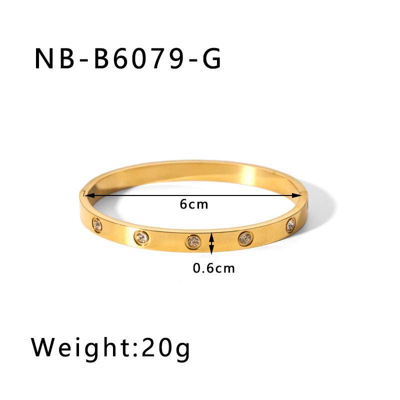 Zircon Titanium Steel Electroplated Bracelet Brand: aeac