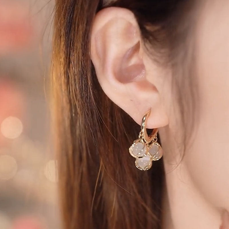 Lily Of The Valley Opal Ear Buckle Niche Brand: aeac