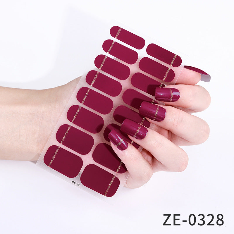 16-piece Solid Color Gradient Spring PLine Nail Film Brand: aeac