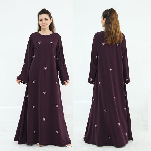 Bow-knot Embroidered Long Sleeve Dress Brand: aeac