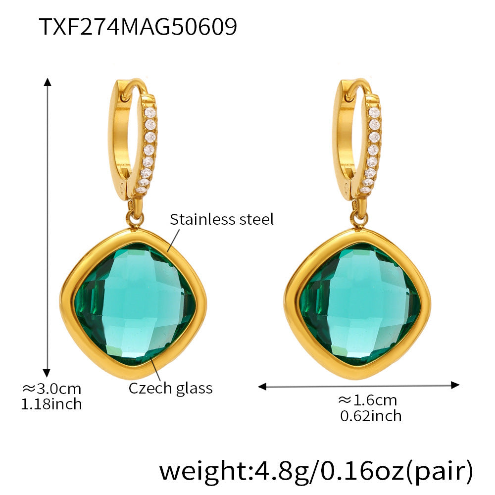 Mioli Transparent Super Shiny Cut Czech Glass Full Diamond Earrings Brand: aeac