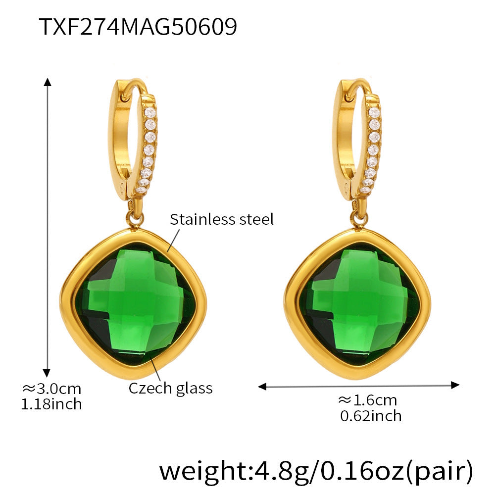 Mioli Transparent Super Shiny Cut Czech Glass Full Diamond Earrings Brand: aeac