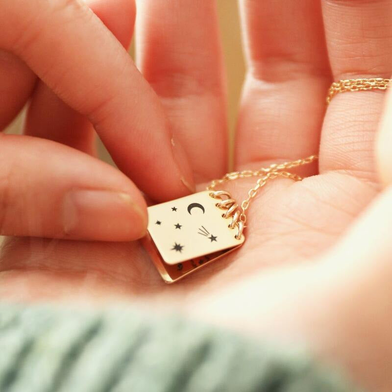 Astronomical Notebook Star And Moon Necklace Vacuum Plating Brand: aeac