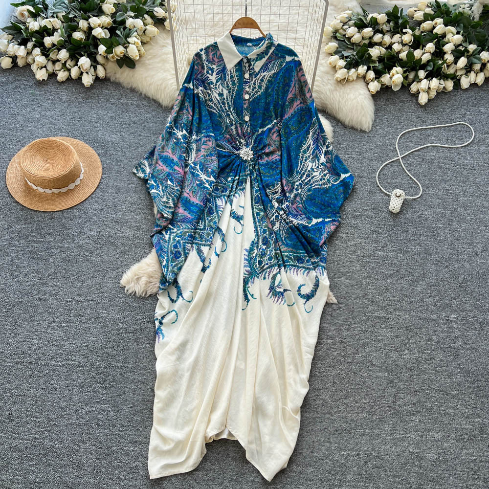 Resort-Style Printed Patchwork Dress For Women Brand: aeac