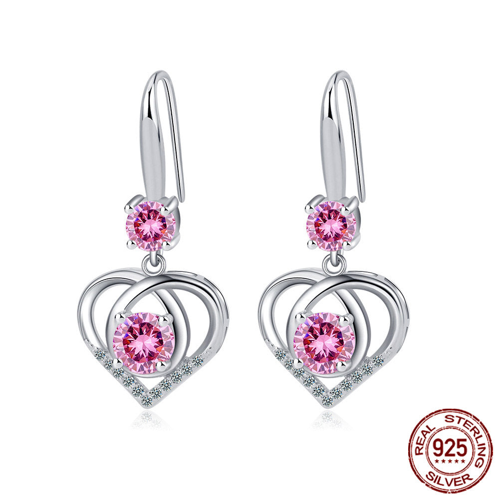 Colored Women Hope Earrings 925 Sterling Silver Heart Hope Brand: aeac