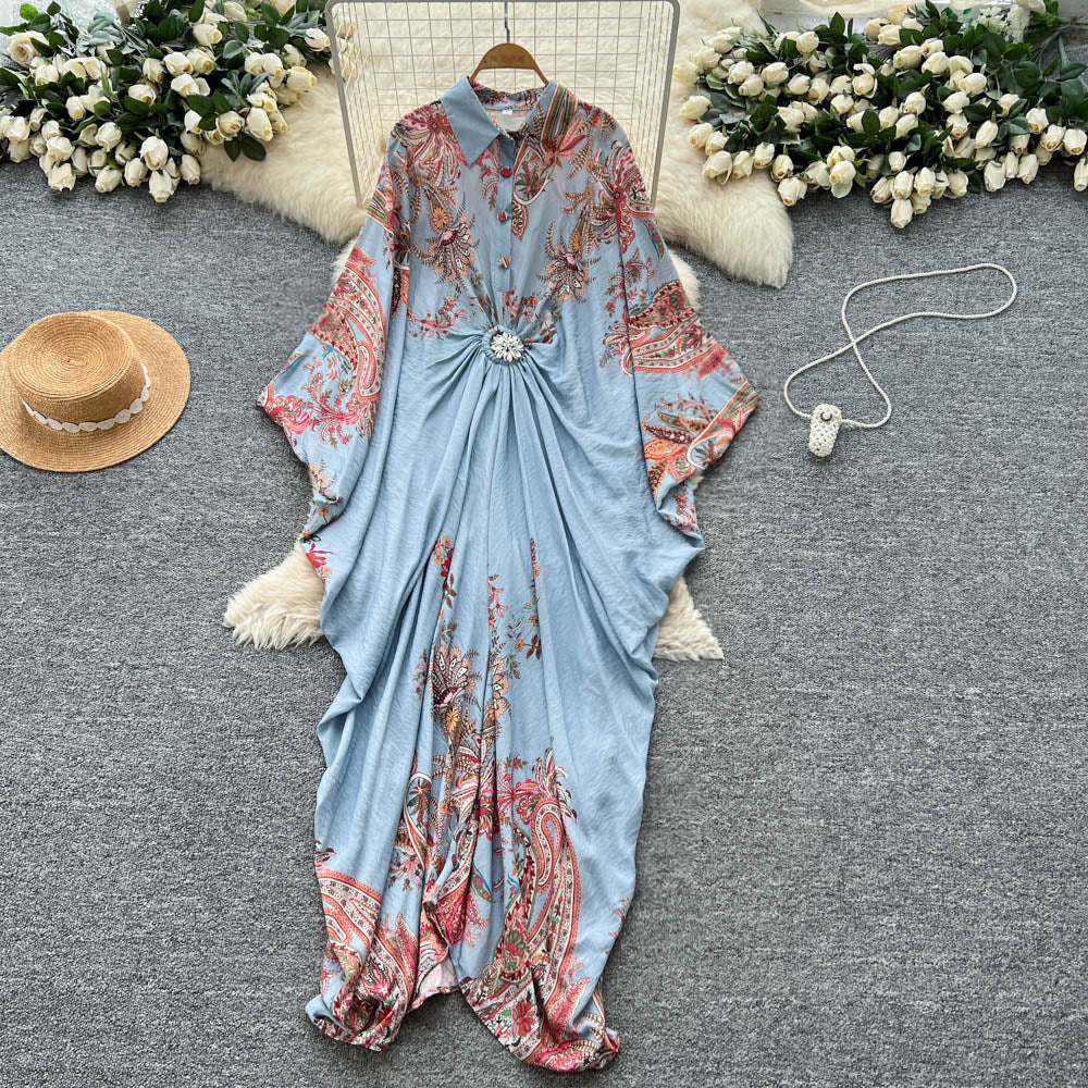 Resort-Style Printed Patchwork Dress For Women Brand: aeac