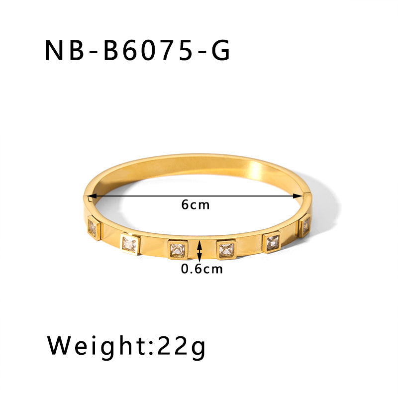 Zircon Titanium Steel Electroplated Bracelet Brand: aeac