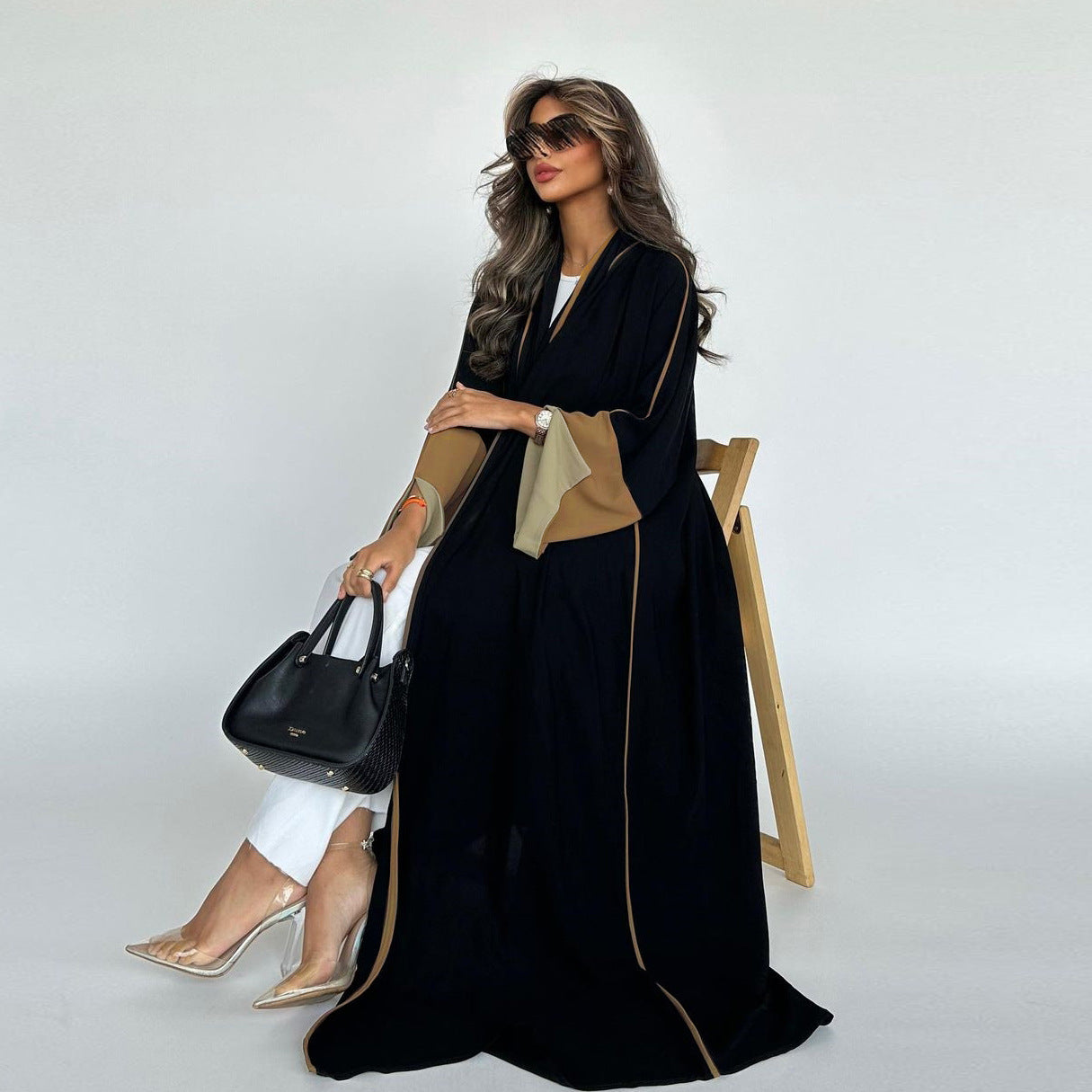 Fashion Middle East Stitching Large Sleeves Cardigan Dubai Elegant Dress Brand: aeac