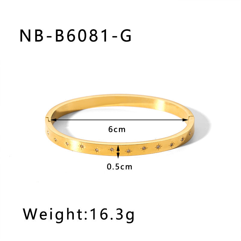 Zircon Titanium Steel Electroplated Bracelet Brand: aeac