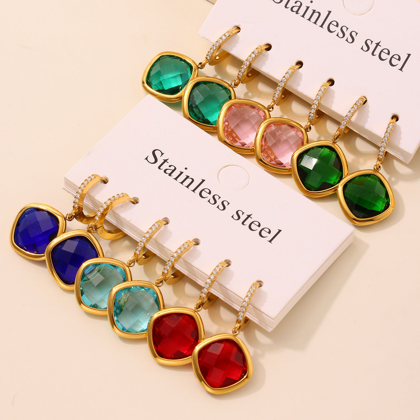 Mioli Transparent Super Shiny Cut Czech Glass Full Diamond Earrings Brand: aeac