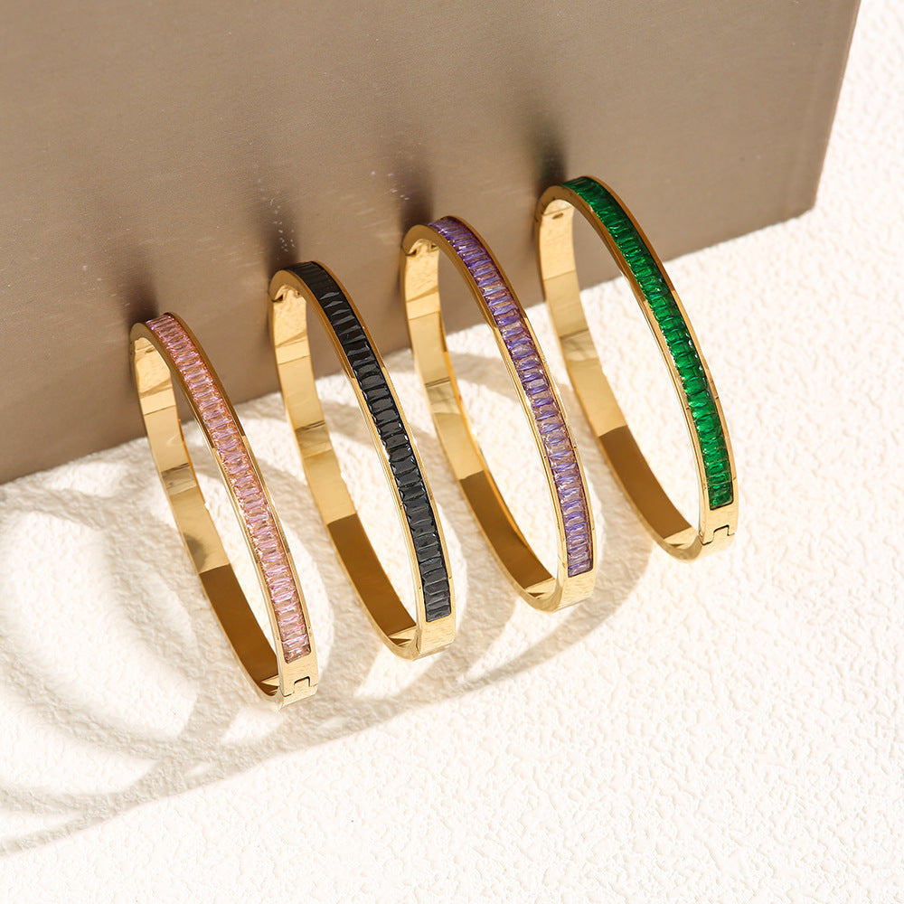 Affordable Luxury Style Diamond Titanium Steel Bracelet Brand: aeac