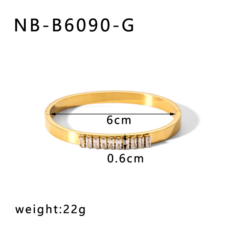 Zircon Titanium Steel Electroplated Bracelet Brand: aeac