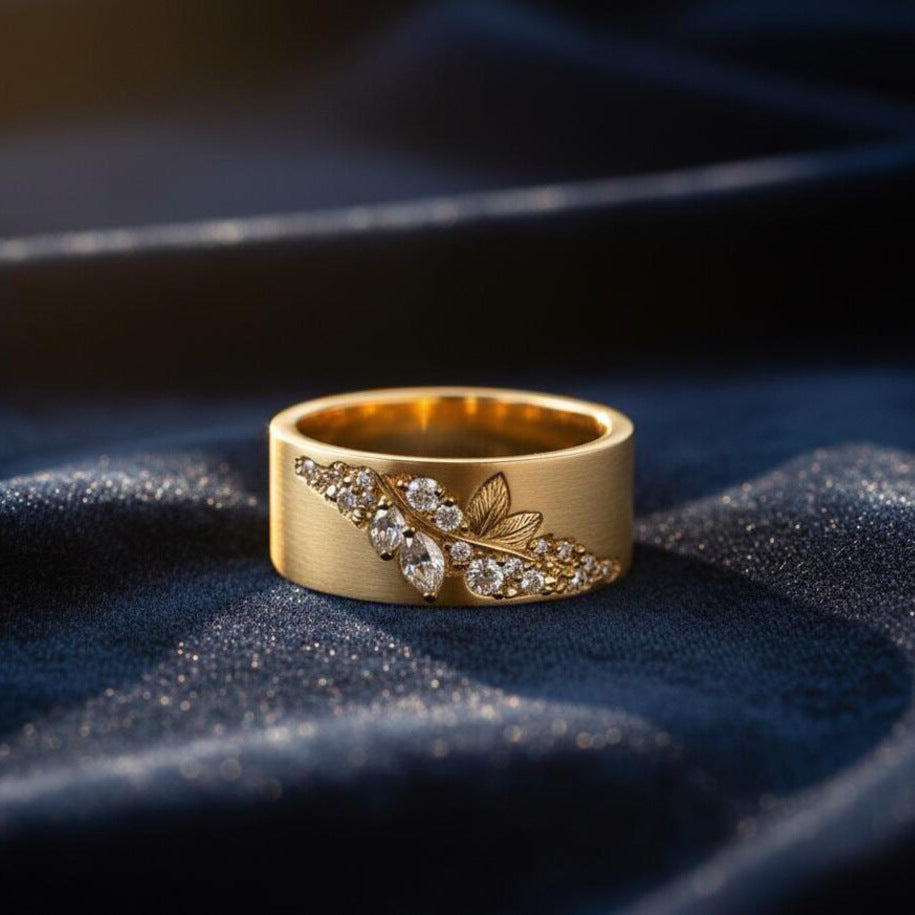 Elegant Leaf And Horse-eye Zircon Ring A Versatile, Stylish Accessory Brand: aeac