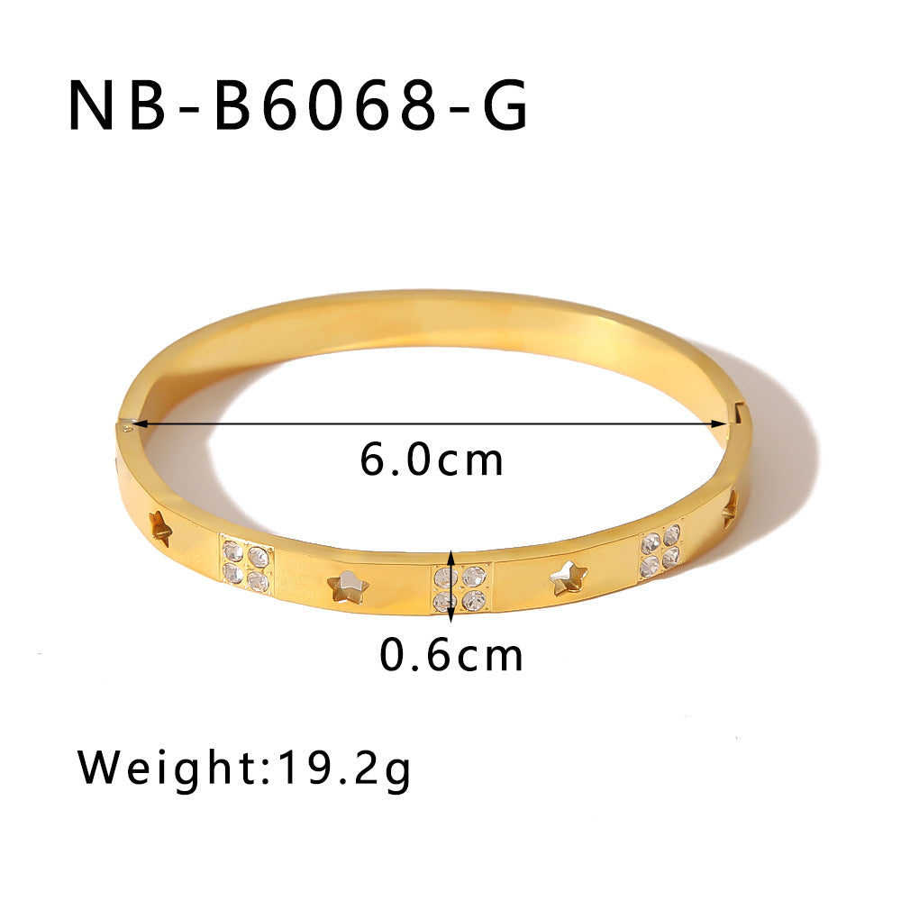 Zircon Titanium Steel Electroplated Bracelet Brand: aeac