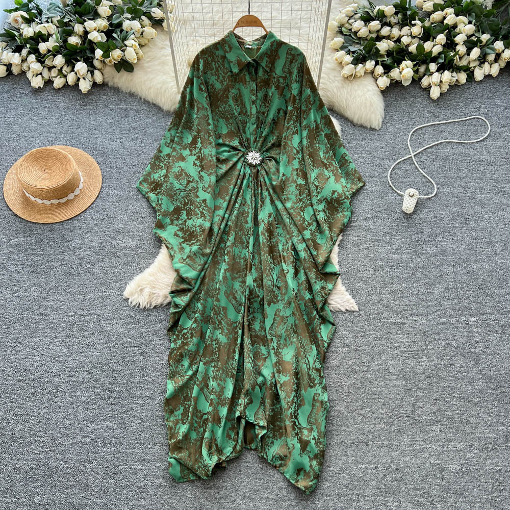 Resort-Style Printed Patchwork Dress For Women Brand: aeac