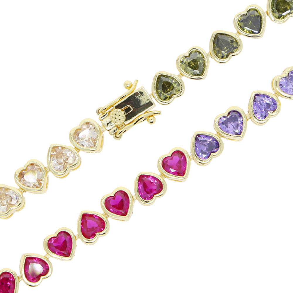 Women's Creative All-match Heart-shaped Zircon Necklace Brand: aeac