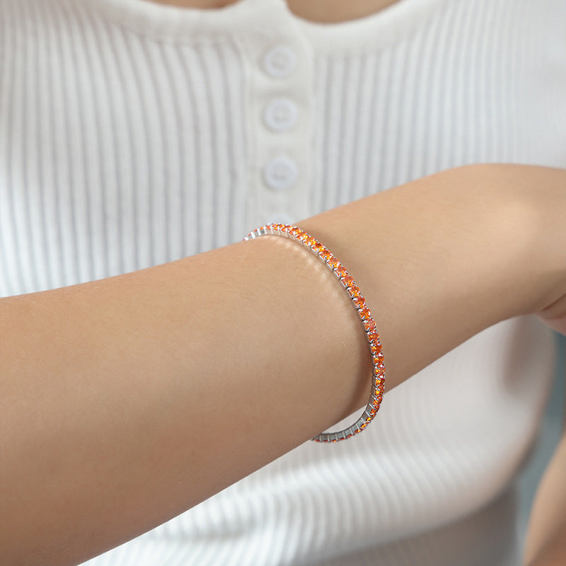 Colorful Zircon Stretch Bracelet Titanium Steel Brand: aeac