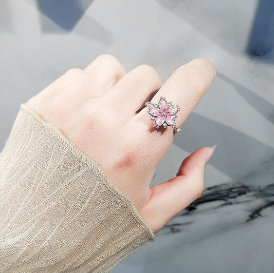 Zircon Flower Decompression Anti Anxiety Ring Set Brand: aeac