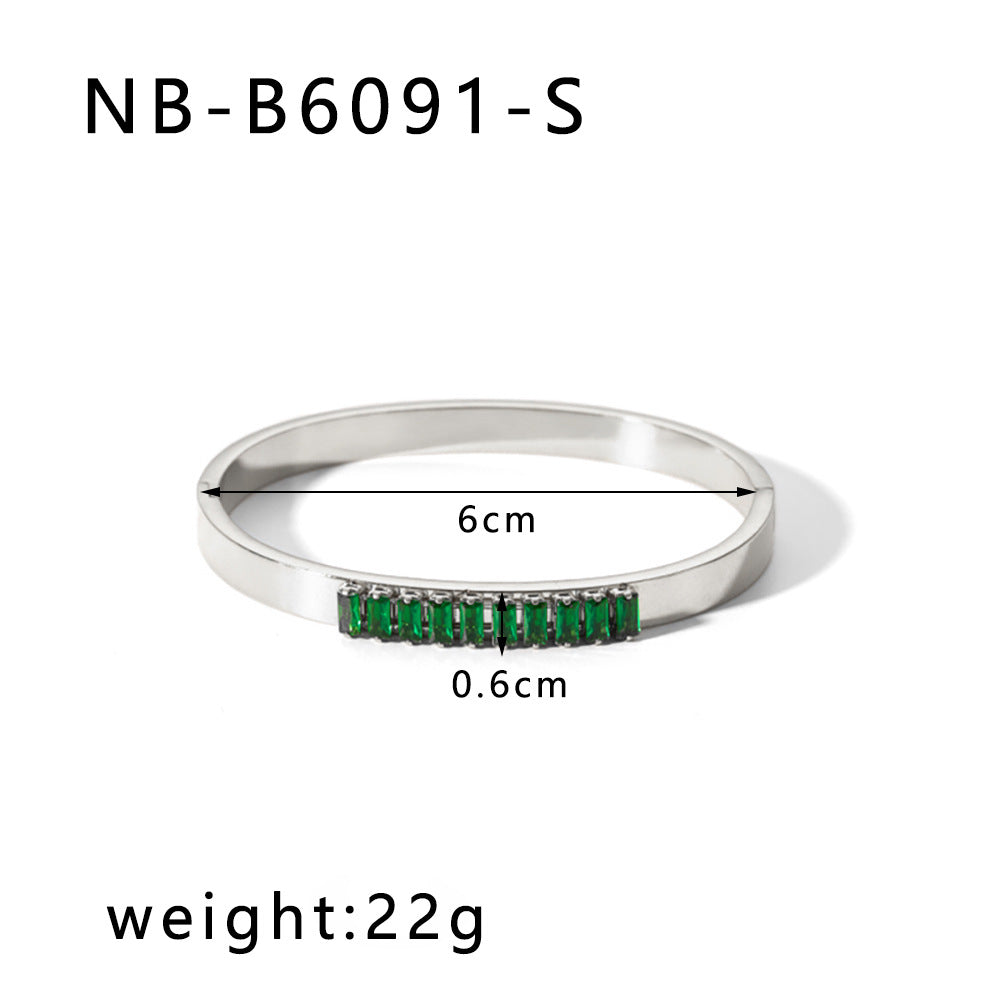 Zircon Titanium Steel Electroplated Bracelet Brand: aeac