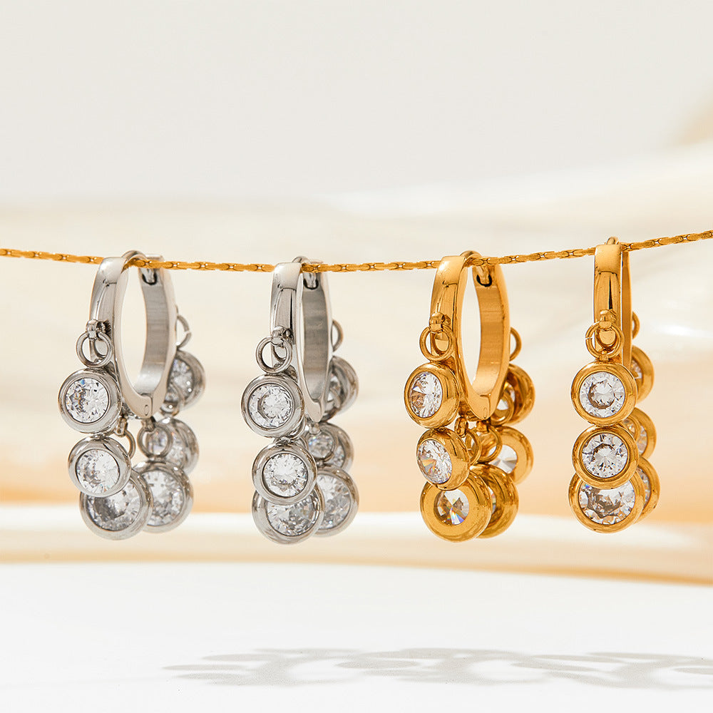 New Zircon Geometric Delicate Earrings Women Brand: aeac