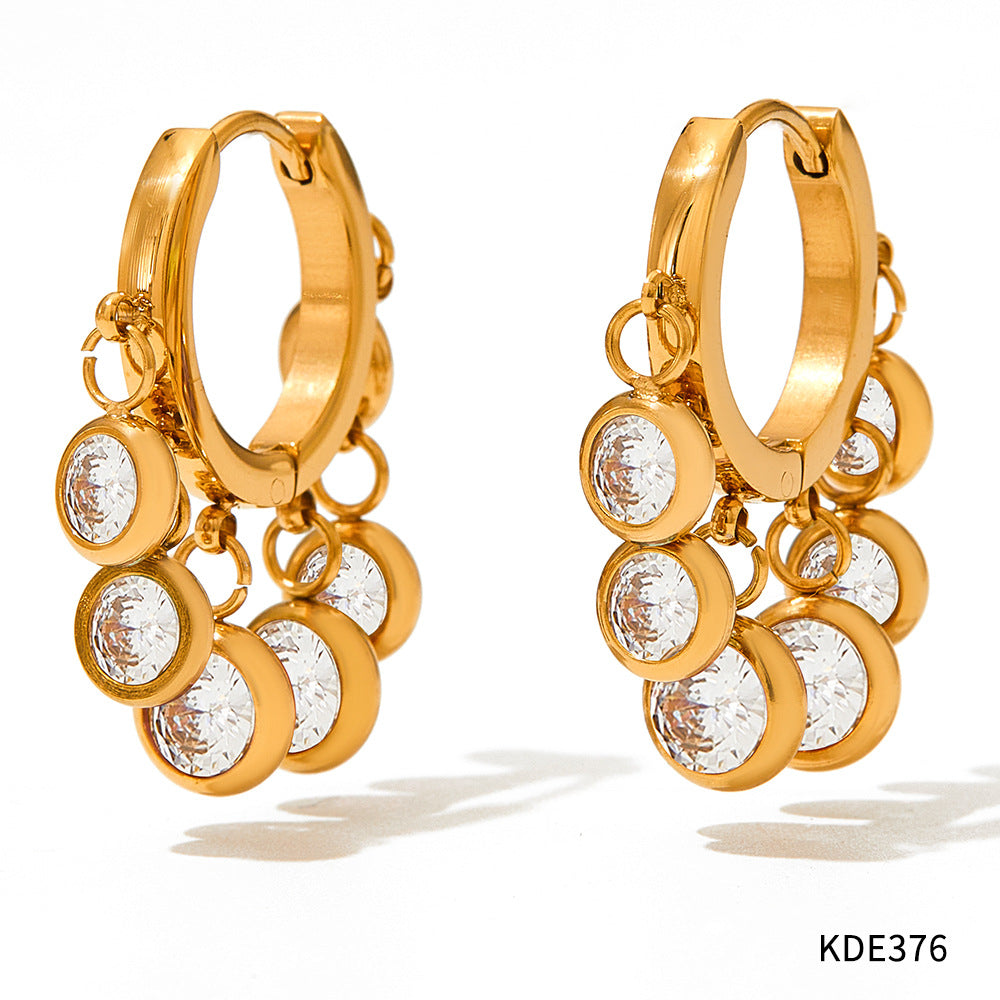 New Zircon Geometric Delicate Earrings Women Brand: aeac