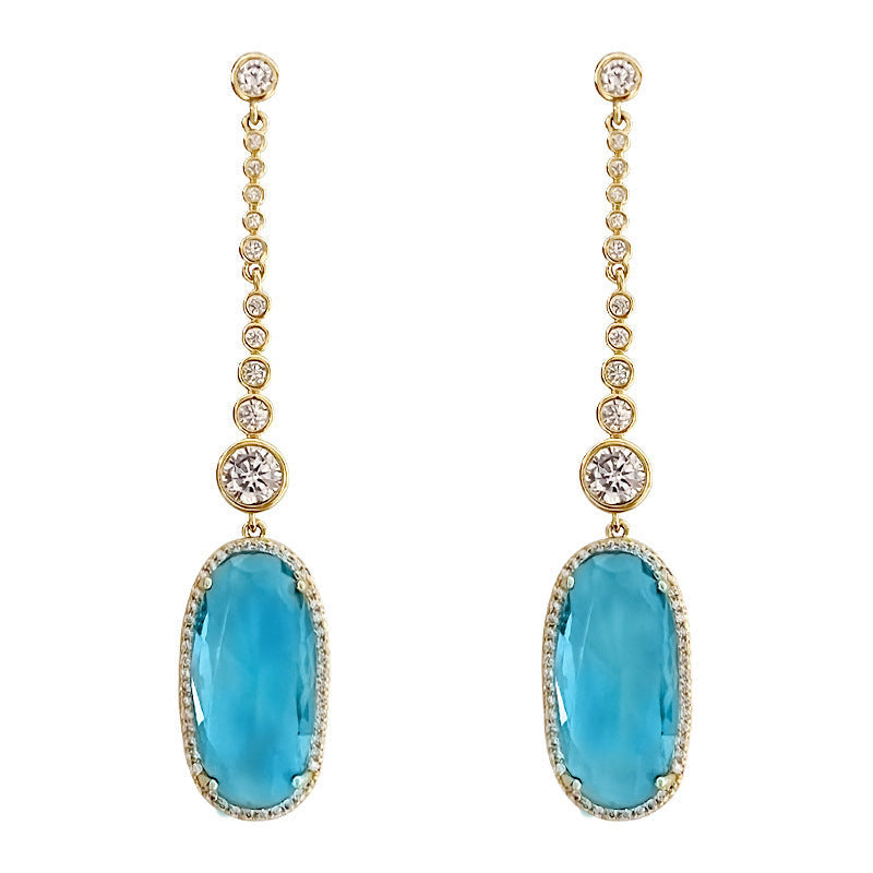 High-grade Micro Inlaid Zircon Tassel Eardrops Brand: aeac