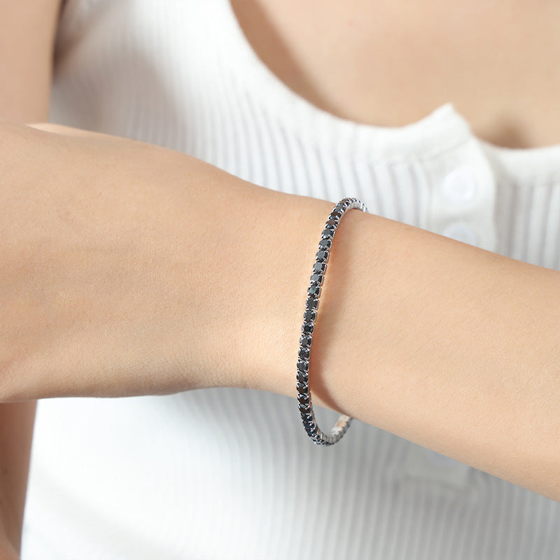 Colorful Zircon Stretch Bracelet Titanium Steel Brand: aeac