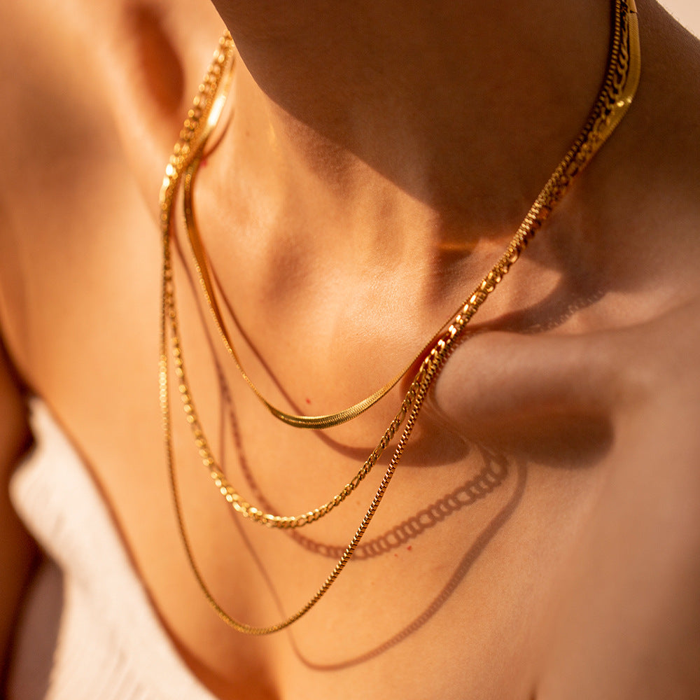 Titanium Steel Jewelry That Wont Fadelight Luxury Clavicle Necklace Brand: aeac