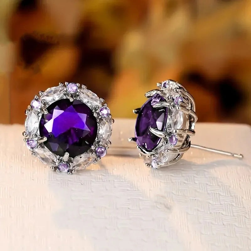 Fashion Zircon Round Stud Earrings For Women Brand: aeac