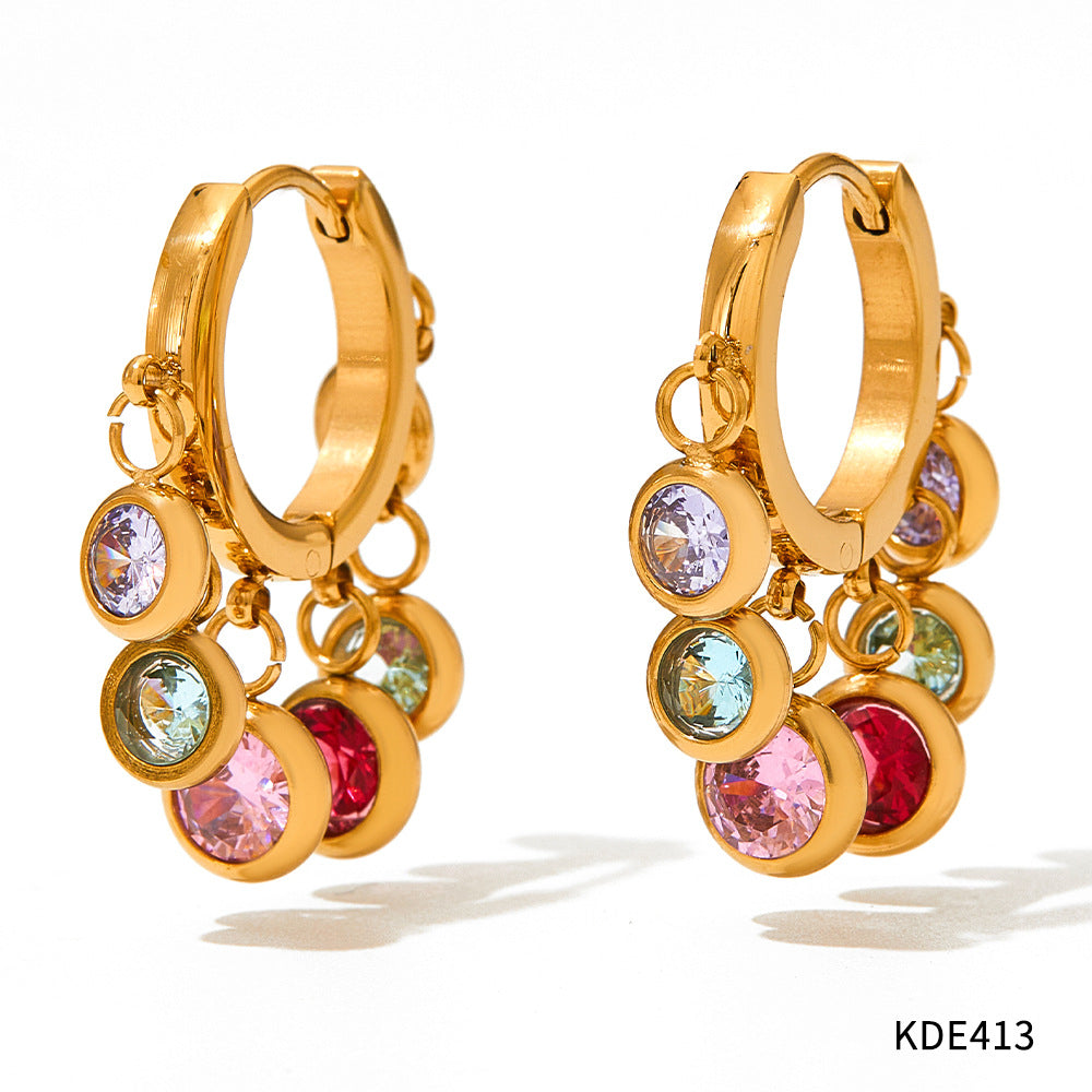 New Zircon Geometric Delicate Earrings Women Brand: aeac