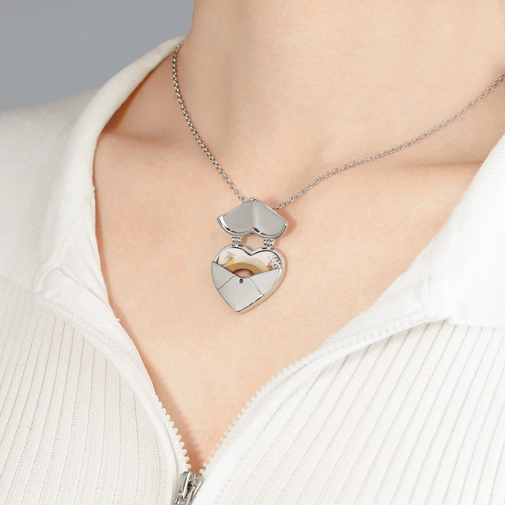 Creative DIY Heart Pendant Love Photo Box Necklace Brand: aeac