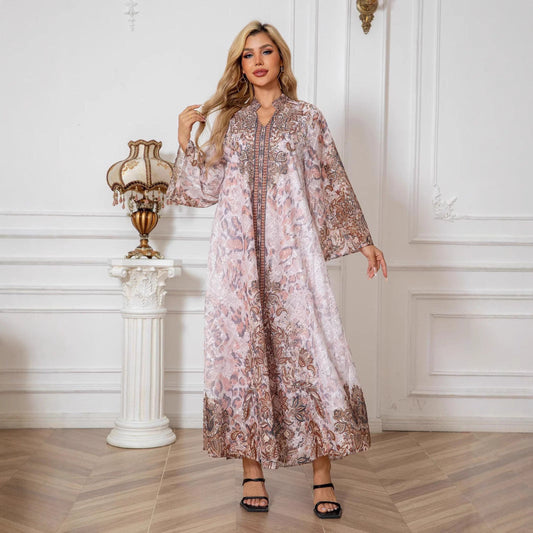 Womens Robe Embroidered Fabric Printed Dress Brand: aeac