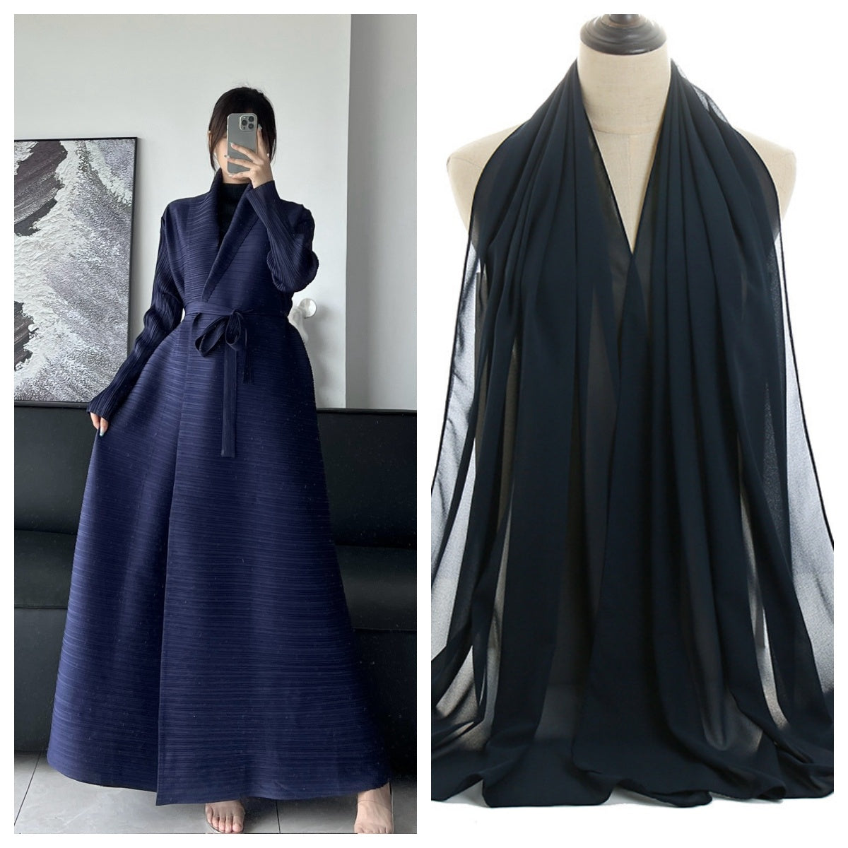 Dubai Abaya Women's Clothing Issey Miyake Pleats Women's Elegant Attire Brand: aeac