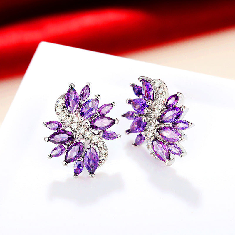 Purple Flower Series South Korea Earring Accessories Brand: aeac
