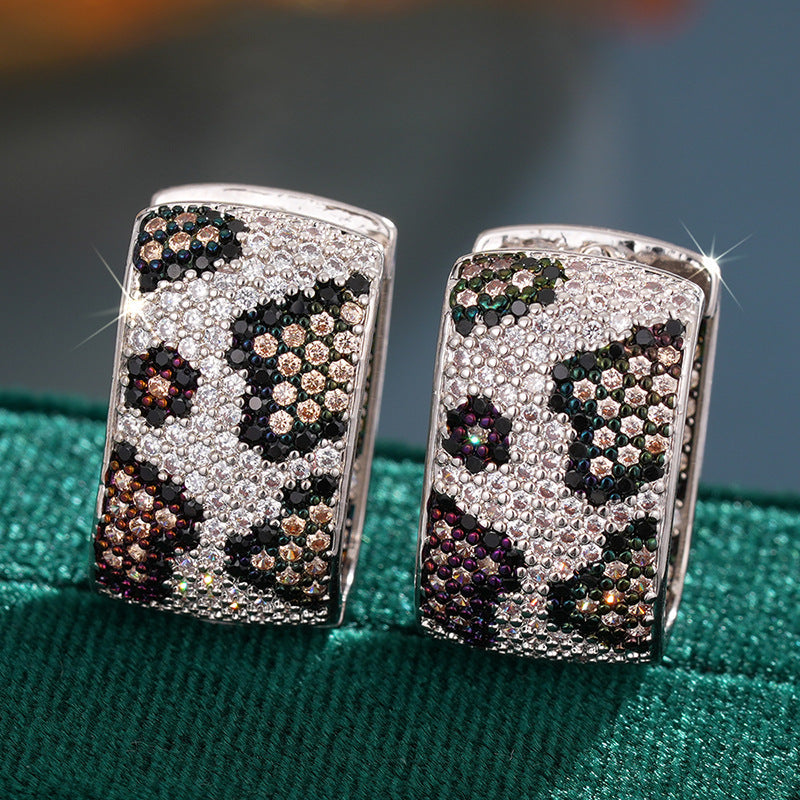 Leopard-print Earrings With Dual-tone Plated Ear Clips Brand: aeac