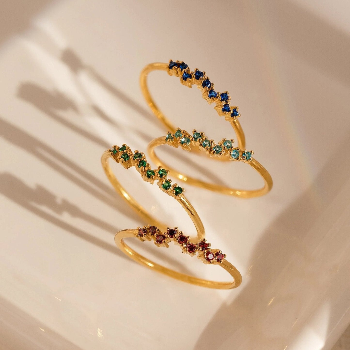 Titanium Steel European And American-style Colorful Zircon December Birthstone Ring Brand: aeac