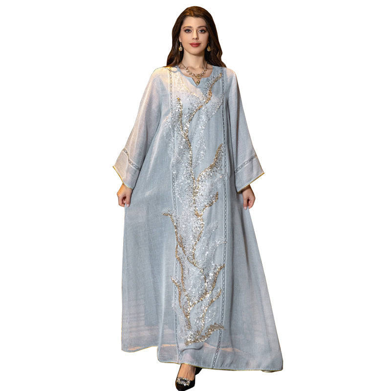 Muslim Robe Sequined Embroidery Dress Brand: aeac